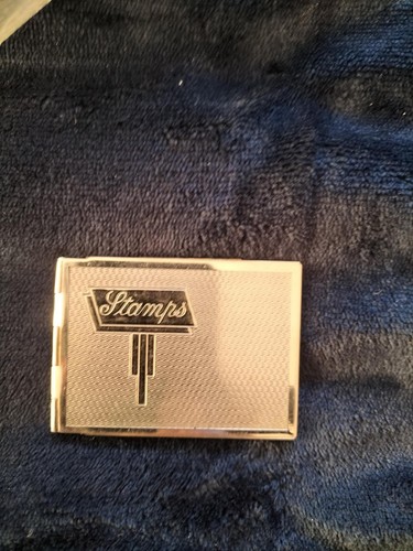 Metal art deco stamp case - metal,