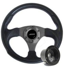 320mm Black Moulded Steering Wheel + Boss fits Vauxhall Vectra A 2.0i GT 88-95