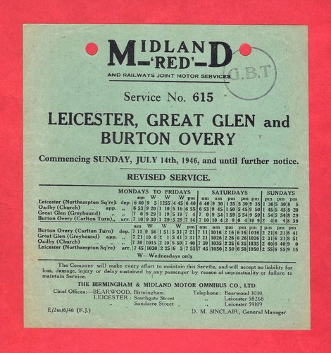 Bus timetable leaflet - timetable,
