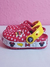 Minnie Mouse Red White Yellow Black Dotted Light Up Crocs C5 UK Infant 5 EU20-21