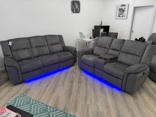 Berlin 3 + 2 Grey Sofa Set