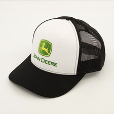 John Deere White & Black Deer Meshback Cap 1 Size Adjustable new