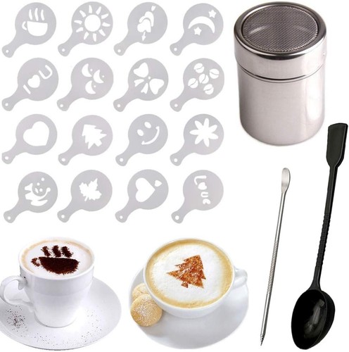 16pcs coffee stencils - 16pcs,