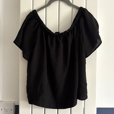 Black Bardot Top Size 10