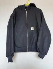 MENS CARHARTT RETRO BLACK HOODED JACKET SIZE MEDIUM USA 90S WORKWEAR STREET 0212