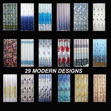 SHOWER CURTAIN 100% POLYESTER FABRIC MODERN DESIGNER WASHABLE + 12 HOOKS 180*180