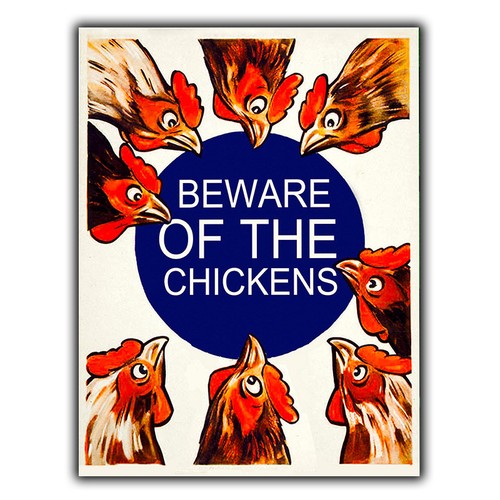 Metal sign wall plaque - wall, "beware