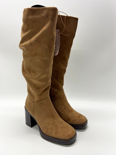 Tan faux suede high - tu,