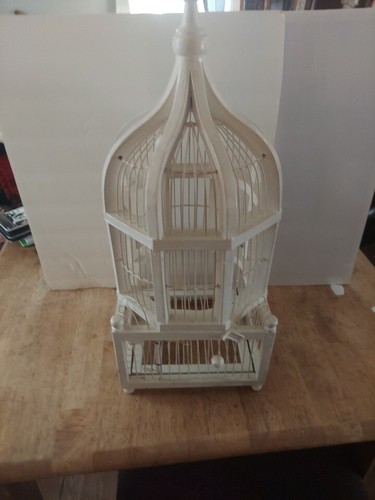 Vintage wooden bird cage - vintage,