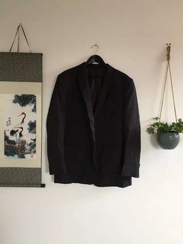 Moss bros black blazer 48 - black,