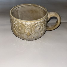 Owl Face Mug Textured Ceramic Cup Large quirky cute 