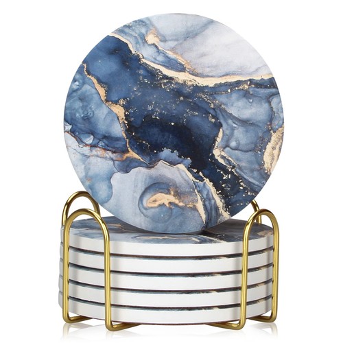 Coasters set navy blue - set,