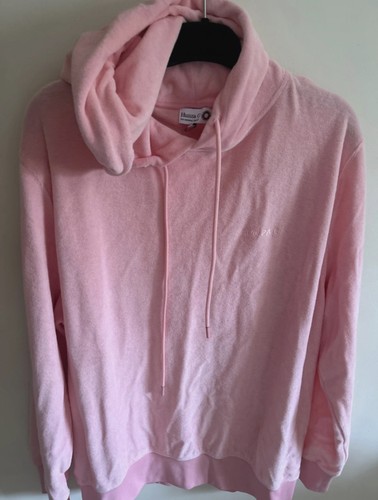 Hunza towelling hoodie pink - g,