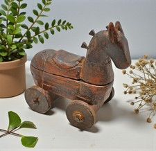 Vintage Wooden Horse on Wheels