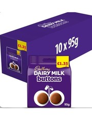 Cadbury Giant Chocolate Buttons Full Box PMP 10 x 95g