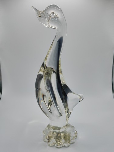 Vintage glass figurine - glass, duck