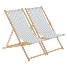 2x Sage Grey Stripe Folding