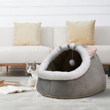 Cat Cave Sleeping Bed Small Dog Cushion House Plush Kitten Nesting Hideout Bed