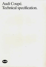 Audi Coupe Specifications 1986-1987 UK Foldout Brochure 1.8i, 2.2i GT & Quattro