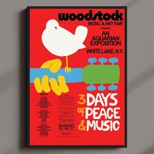 Woodstock RESTORED Concert Poster MULTI-PRINT Three FRAMED Options CLEAR TEXT