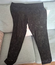 New With Tags NUTMEG Women's Lycra Black And Silver Flecks Leggings 20