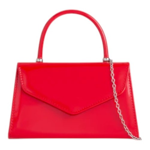 Ladies plain patent clutch bag - patent,