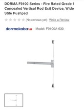 Dorma F9100 Exit Device Panic