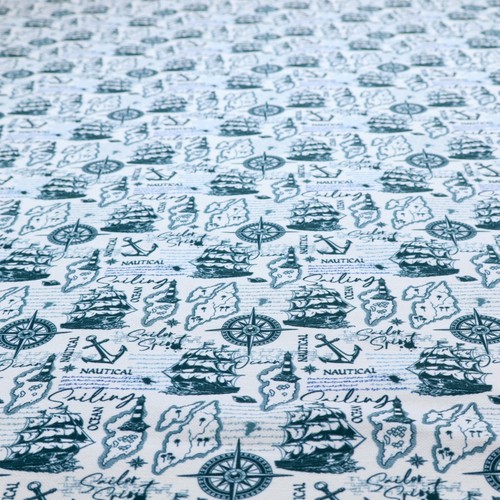 Blue map upholstery fabric - blue,