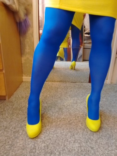 Blue tights matte opaque - blue,