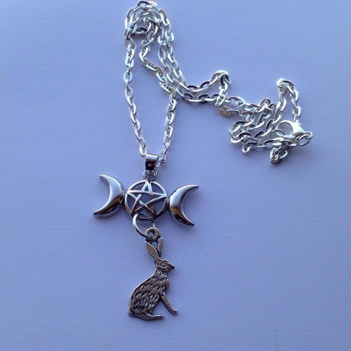 Triple moon goddess pentagram - moon,