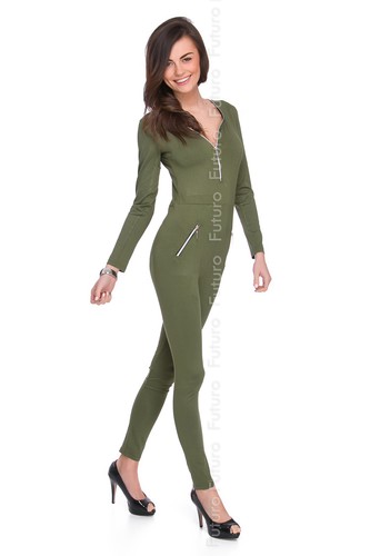 Womens jumpsuit zip - womens, neck