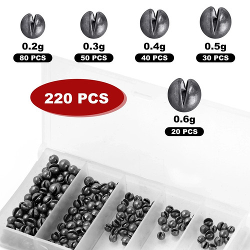 220 pcs fishing sinker set - fishing,