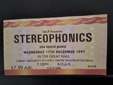stereophonics cardiff uni concert ticket 1997