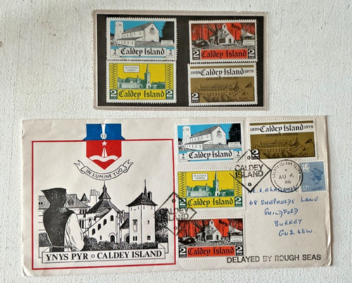 Caldey island dabs stamps - island, 2