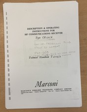 Marconi HF Communications Receiver CR.150/6 Description & Operating Instructions