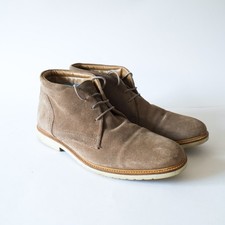 M&S Suede Men's Shoes Light Brown Size 10 Lace-Up Ankle Boots Marks and Spencer