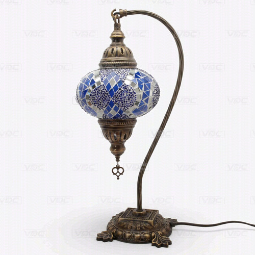 Blue turkish mosaic table lamp - blue,