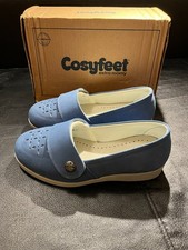 Cosyfeet Carmen Wide Fit Women's Size UK 6 Blue Leather Slip On Round Toe Shoes