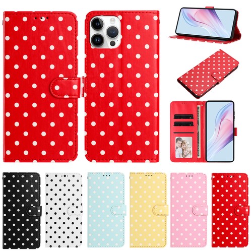 Dot leather wallet phone case - dot,
