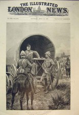 Original Old Antique Print Lord Roberts Transport Wagon 1900 Filed-Marshal War