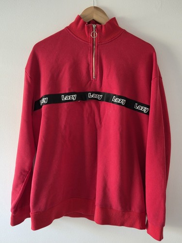 Lazy oaf red quarter zip - lazy,