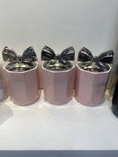 Pink Tea Coffee Sugar Jars 15cm Ideal Gift