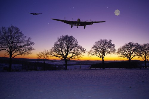Avro lancasters evening sky - avro,