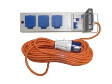 Mains Electric Hook Up Lead 20M (3 Way Caravan Extension Cable Camping Orange)