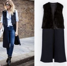 Zara Navy Black faux Fur