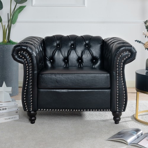 Seater sofa black pu - in,