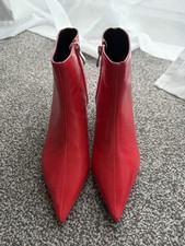 Zara Red Mid Heel Kitten Heel