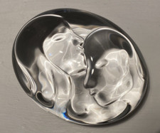 Vintage Swedish Signed +label Orrefors glass Relations paperweight Malin Lindahl