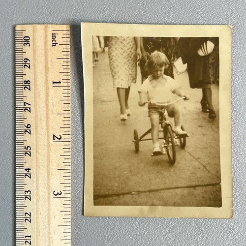 Vintage 1940s child - 1940s, tricycle