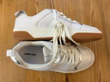 Never Worn White & Silver Lands End Sporty Trainers Brown Gum Sole Size 6